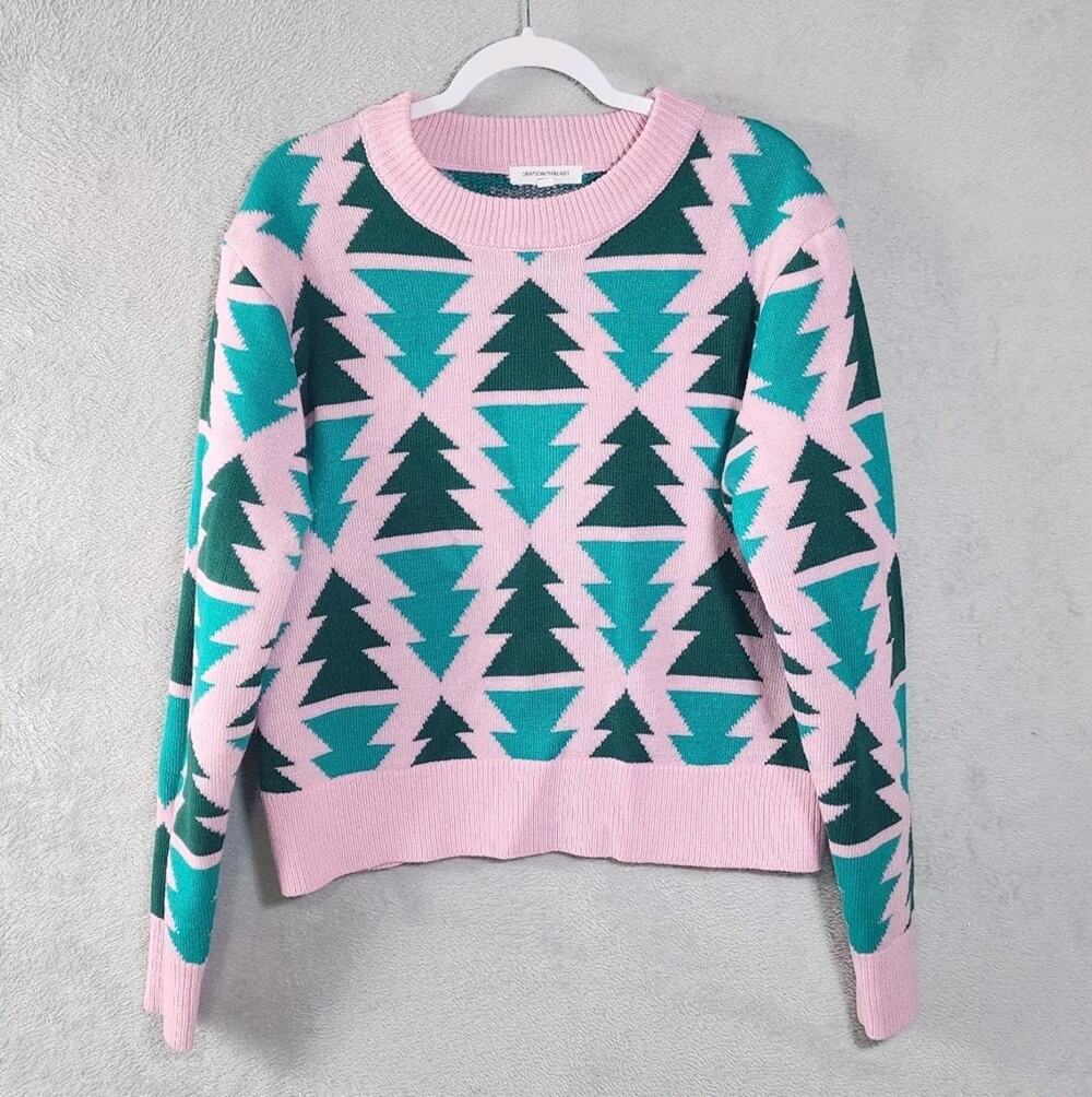 Grayson Threads Sweaters Christmas Teees Pink Green Winter Cozy Womens Large